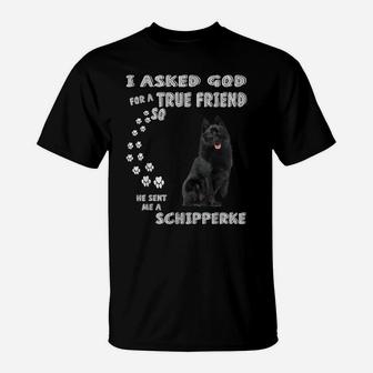 Black Sheepdog Dog Quote Mom Dad Costume, Cute Schipperke T-Shirt | Crazezy DE