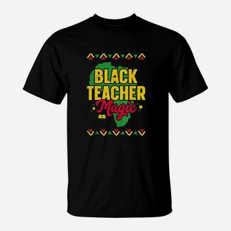 Black Teacher Magic T-Shirt | Crazezy