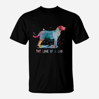 Black Yellow And Chocolate Lab Love Labrador T-Shirt | Crazezy AU