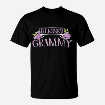 Blessed Grammy Flowers Inspirational Grandma Mothers Day T-Shirt | Crazezy CA