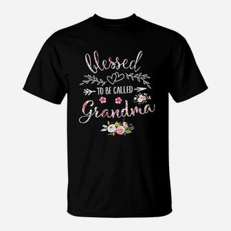 Blessed Grandma For Floral Grandma 2021 T-Shirt - Thegiftio UK