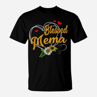 Blessed Mema Grandma Thanksgiving Christmas Mother Day Gift T-Shirt | Crazezy UK