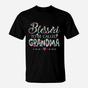 Blessed To Be Called Grandma Flower T-Shirt | Crazezy