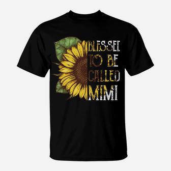 Blessed To Be Called Mimi Sunflower Grandma Gifts Christmas T-Shirt | Crazezy AU