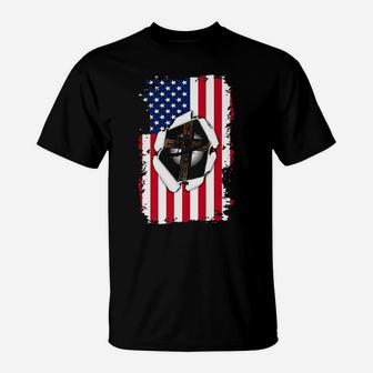 Blood Inside Jesus American Flag T-Shirt - Monsterry DE