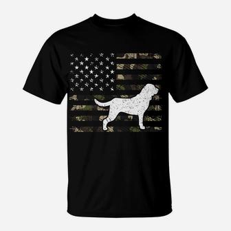 Bloodhound Dog Dad Mom Camouflage Usa Flag T-Shirt | Crazezy