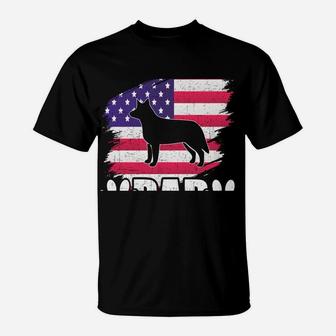 Blue Heeler Dad Dog Lover American Us Flag Sweatshirt T-Shirt | Crazezy