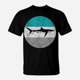 Blue Shark Retro Gift For Men Or Boys T-Shirt | Crazezy
