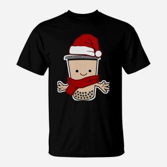 Boba Christmas Cute Xmas Bubble Milk Tea Sweatshirt T-Shirt | Crazezy