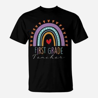 Boho Rainbow 1St Grade Teacher Funny 100Th Day Of School T-Shirt | Crazezy