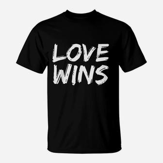 Bold Christian Quote For Men Faith Saying Love Wins T-Shirt | Crazezy UK