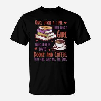 Book Lover & Coffee Reader Reading Quote Women & Girls T-Shirt | Crazezy