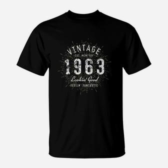 Born In 1963 Vintage 58Th Birthday T-Shirt | Crazezy