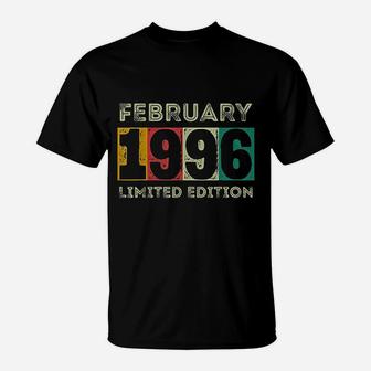 Born In February 1996 25Th Birthday Gift 25 Years Old T-Shirt | Crazezy DE