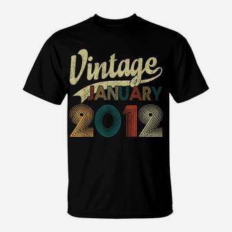 Born In January 2012 Shirt Vintage 8Th Birthday 8 Years Old T-Shirt | Crazezy CA