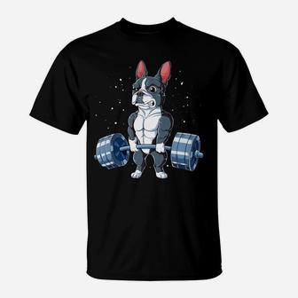 Boston Terrier Weightlifting Funny Deadlift Men Fitness Gym T-Shirt | Crazezy