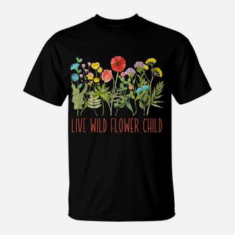 Botanical Floral Spring Boho Graphic Live Wild Flower Child T-Shirt | Crazezy