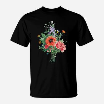 Botany Tee Vintage Botanical Floral Tshirt Flower Bouquet T-Shirt | Crazezy