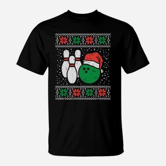 Bowling Ugly Christmas Sweater Sport Bowls Xmas Men Gift Sweatshirt T-Shirt | Crazezy