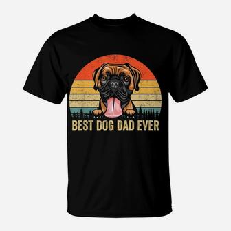 Boxer Dad Best Dog Dad Ever Vintage Dog Dad Father's Day T-Shirt | Crazezy