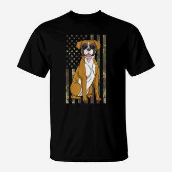 Boxer Dog Men Women Boxer Dad Mom Camo Usa Flag Boxer Lovers T-Shirt | Crazezy CA
