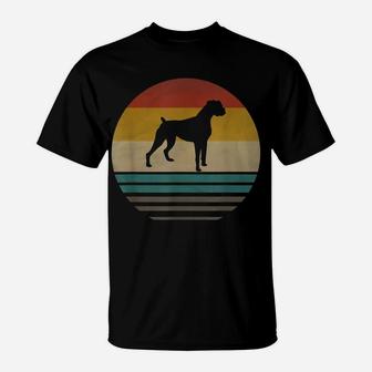 Boxer Dog Retro Vintage 70S Silhouette Breed Boxer Mom Dad T-Shirt | Crazezy