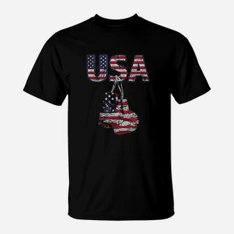 Boxing Gloves American Flag T-Shirt | Crazezy UK