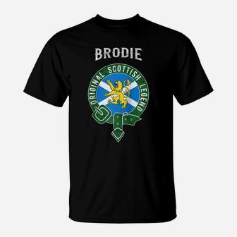 Brodie Clan Scottish Legend Scotland Flag Belt Raglan Baseball Tee T-Shirt | Crazezy