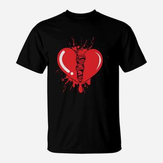 Broken Heart Gift For Valentines Day Happy Valentines Day T-Shirt - Seseable