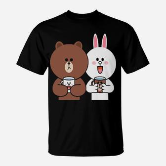 Brown Bear Cony Bunny Rabbit Thirsting For Love Valentines T-Shirt - Monsterry