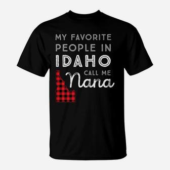 Buffalo Plaid Grandma Mom Nana Gift My Favorite People Idaho T-Shirt | Crazezy
