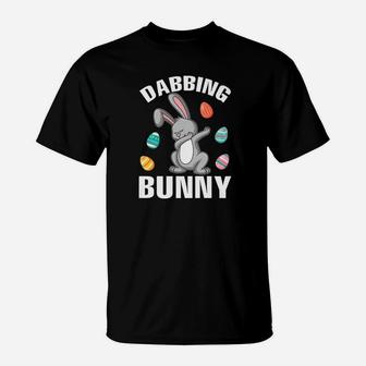 Bunny Rabbit Dabbing Around Easter Eggs Dabbing Bunny T-Shirt - Thegiftio