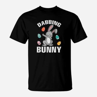 Bunny Rabbit Dabbing Dancing Easter Eggs Dabbing Bunny T-Shirt - Thegiftio