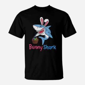 Bunny Shark Clothing Funny Easter Egg Hunting T-Shirt | Crazezy UK