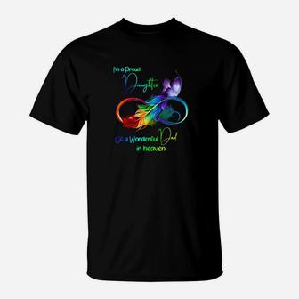 Butterfly Im A Proud Daughter Of A Wonderful Dad In Heaven T-Shirt - Monsterry
