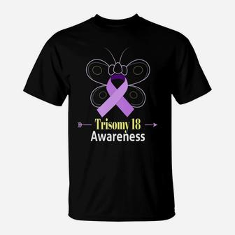Butterfly Trisomy 18 Ribbon Edwards Syndrome Awareness T-Shirt - Thegiftio UK