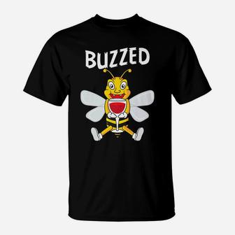 Buzzed Bee Buzzed Wine Drinking Beekeeper Gift T-Shirt - Thegiftio UK