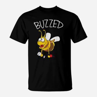 Buzzed Bee Buzzed Wine Drinking Shirt Beekeeper Gift T-Shirt | Crazezy