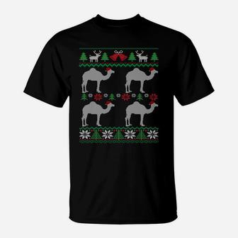 Camels Wearing Santa Hats Funny Egypt Ugly Christmas Sweatshirt T-Shirt | Crazezy CA