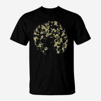 Camoflage Afro Melanin Natural Hair T-Shirt | Crazezy