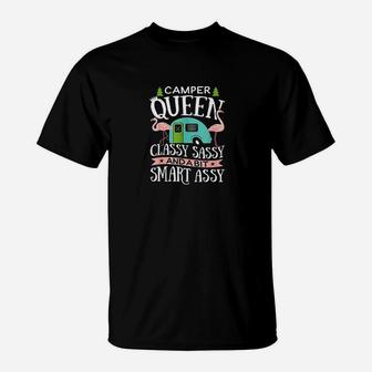Camper Queen Classy Sassy Smart Assy Camping T-Shirt | Crazezy UK