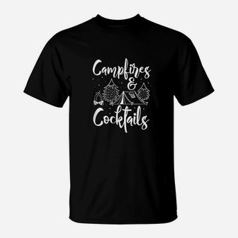 Campfires And Cocktails Camping T-Shirt | Crazezy AU
