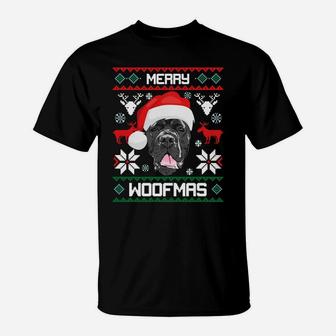 Cane Corso Merry Woofmas Gift For Christmas Clothes Xmas Sweatshirt T-Shirt | Crazezy UK