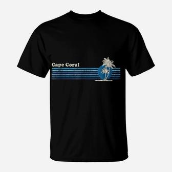 Cape Coral Vintage 80S Palm Trees Sunset Tee T-Shirt | Crazezy DE