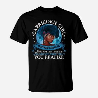 Capricorn Girls Black Queen Best January Birthday Gift T-Shirt | Crazezy DE