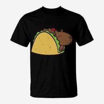 Capybara Gift Kids Tacobara Funny Capybara Tacos T-Shirt | Crazezy