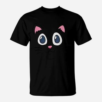 Cat Big Face Kitty Themed Gifts Pet Kitten Animal Lover T-Shirt | Crazezy
