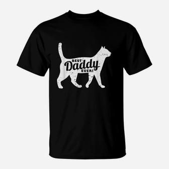 Cat Daddy Dad Pet Lover Fathers Day Gift Men T-Shirt | Crazezy