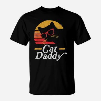 Cat Daddy Vintage Eighties Style Cat Hipster Glasses Retro T-Shirt | Crazezy