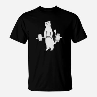 Cat Deadlif Cool Love Weight Trainers Gift T-Shirt - Thegiftio UK